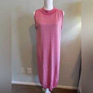 Vintage Benetton Made in Italy Pink Knit Sweater Dress Size M/L